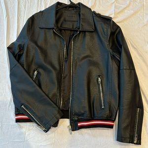 Blank NYC faux leather Moto Bomber Jacket